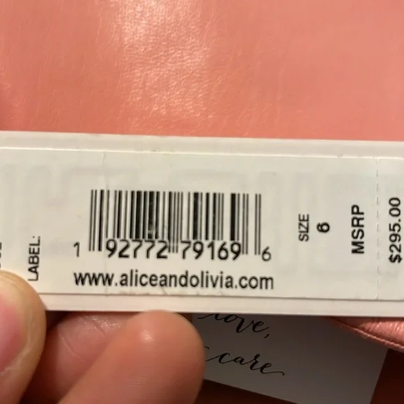 Alice + Olivia Lace Trim Faux Leather Miniskirt in Rose